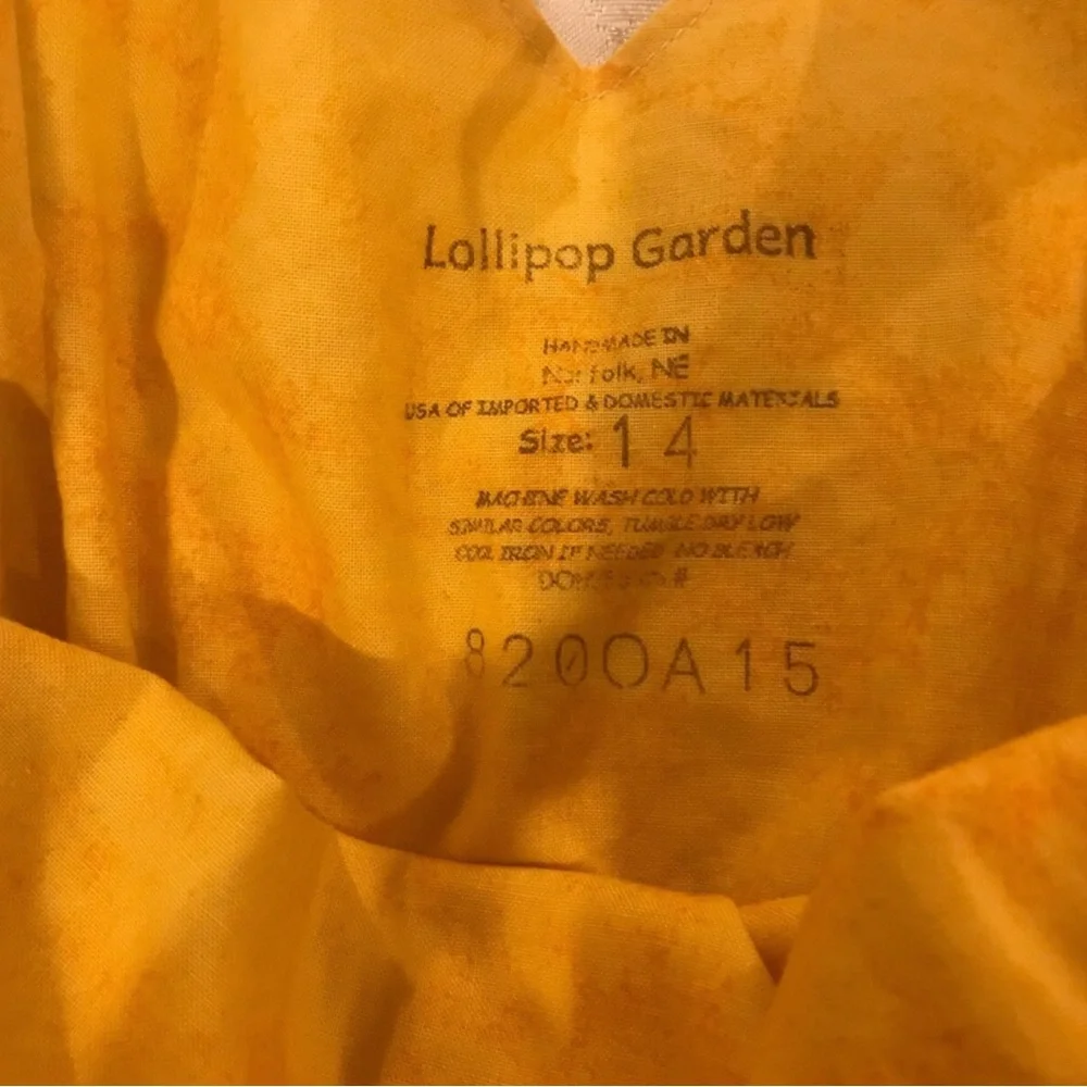Girls Yellow Sunflower & Pumpkin Print Dress Size 14 NWOT, Lollipop Garden